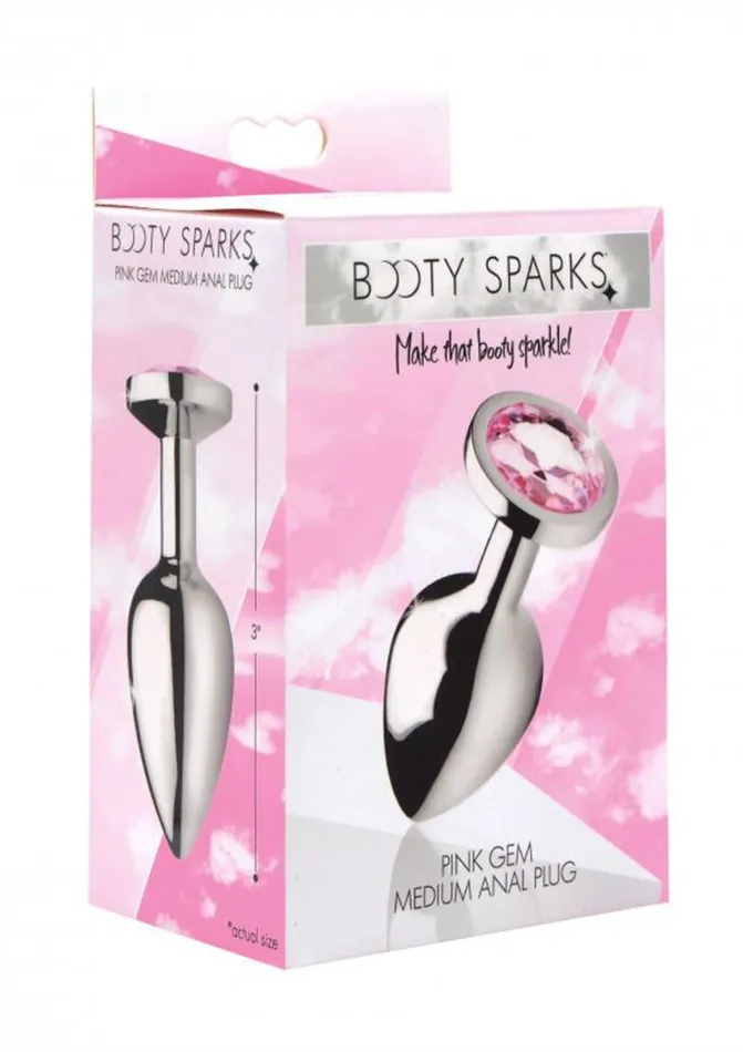 Booty Sparks Pink Gem Medium Anal Plug Booty Sparks Male Sex Toys