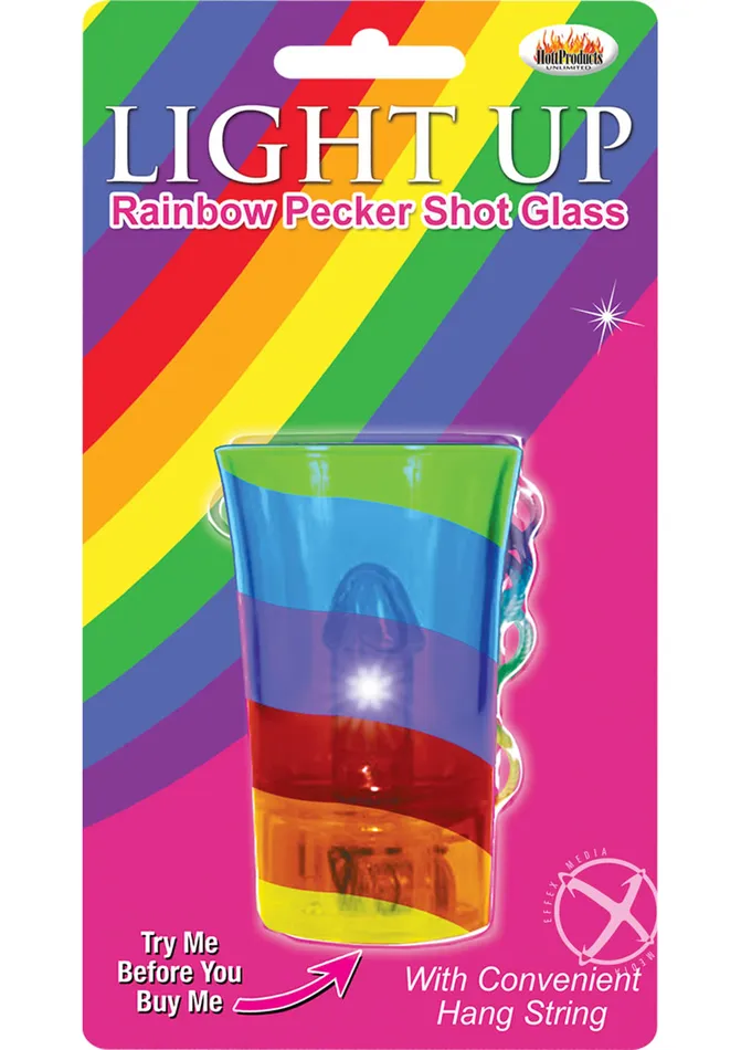 Rainbow Dildos Light Up Rainbow Pecker Shot Glass