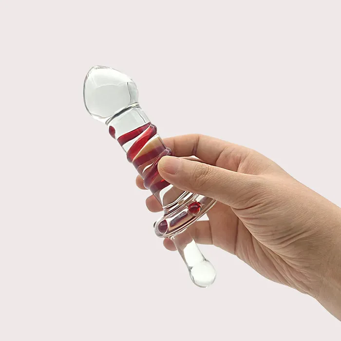 Glass Dildo with Rotary Handle Funzze Female Sex Toys