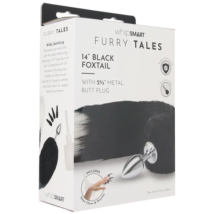 Anal WhipSmart 3 Inch Metal Plug with Fox Tail in Black XGen