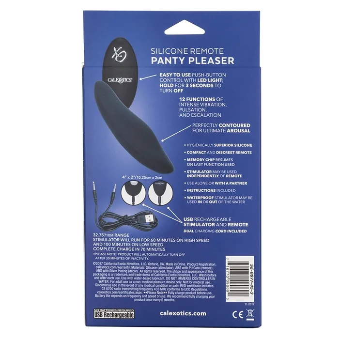 CAL EXOTICS Female Sex Toys Remote Silicone Panty Pleaser