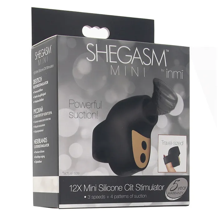 Shegasm Mini Silicone Clitoral Suction Vibe in Black XR Brands Female Sex Toys Shegasm Mini Silicone Clitoral Suction Vibe in Black XR Brands Female Sex Toys