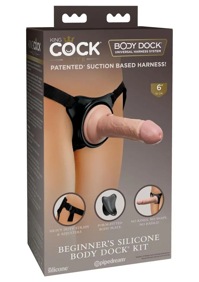 King Cock Beginners Silicone Body Dock StrapOn Kit with Dildo King Cock Female Sex Toys