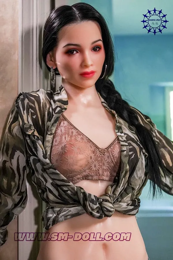 Male Sex Toys SM Doll 156cm5ft1 Ccup Realistic Mature Skinny Silicone Sex Doll with X2 Head