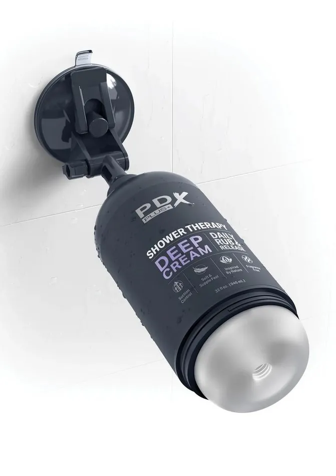 PDX Plus Pdx Plus Shower Therapy Deep Cream Discreet Stroker Frosted Male Sex Toys